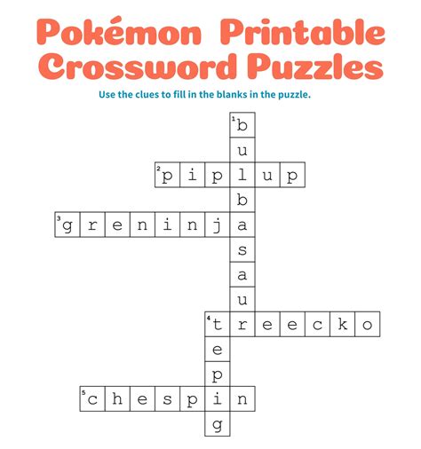 crossword pokemon|free printable pokemon crossword puzzle.